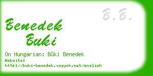 benedek buki business card
