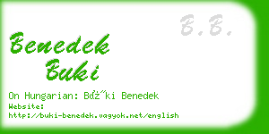 benedek buki business card